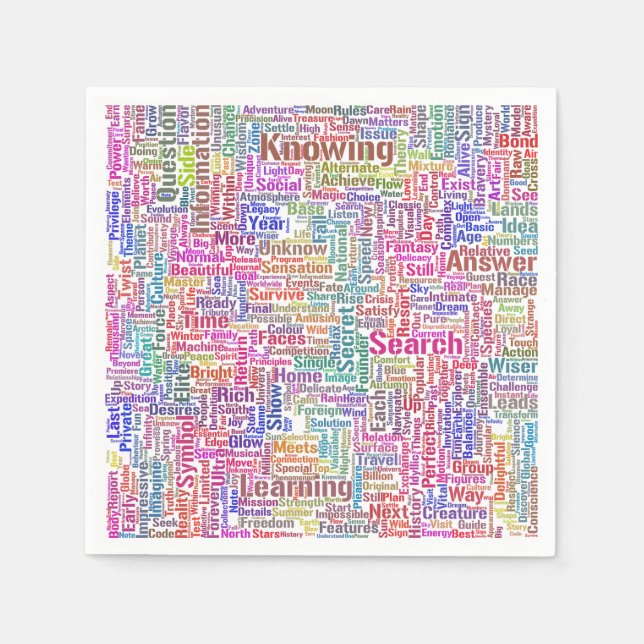 Fråga Apprendre Nuage MotssTexte Motif-meddelande Pappersservett (Framsidan)