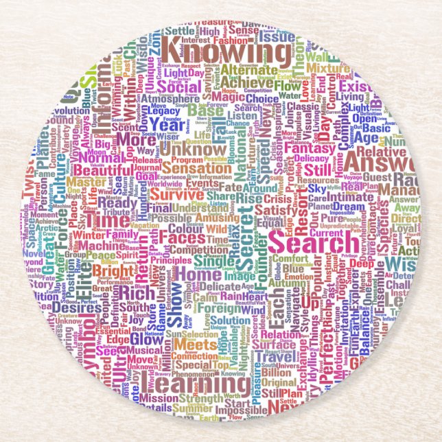 Fråga Apprendre Nuage MotssTexte Motif-meddelande Underlägg Papper Rund (Framsidan)