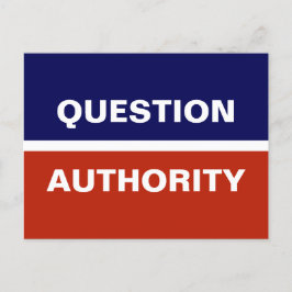 Fråga Authority Red Blue Vykort