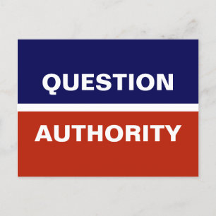 Fråga Authority Red Blue Vykort