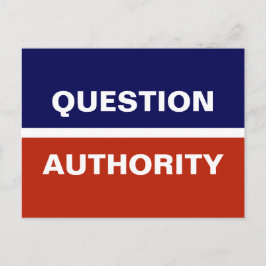 Fråga Authority Red Blue Vykort