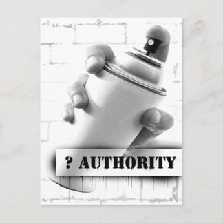 Fråga Authority - Spray Paint Can - Graffiti Vykort