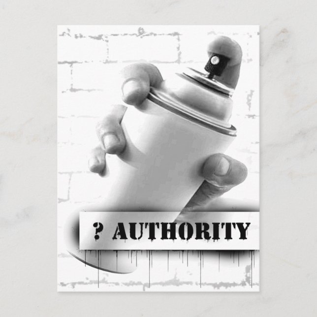Fråga Authority - Spray Paint Can - Graffiti Vykort (Framsida)