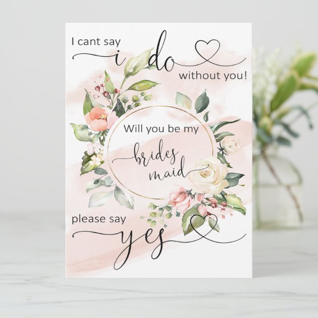 Fråga Brudens sida Bridesmaid Frieri kort (Stående Fram)