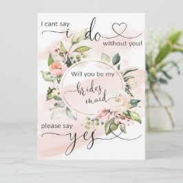 Fråga Brudens sida Bridesmaid Frieri kort