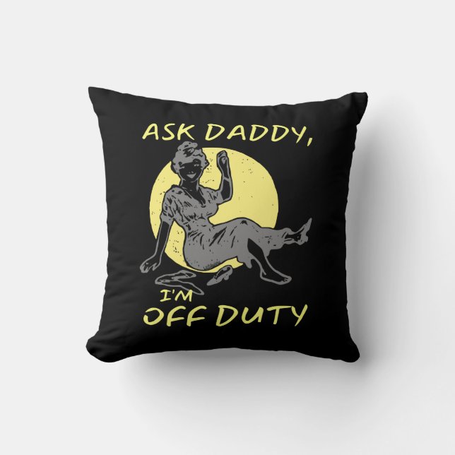 FRÅGA DADDY, JAG ÄR SKYLDIG Lustig mors dag-gåva Kudde (Framsida)