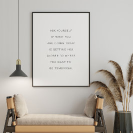 "Fråga dig själv" Minimalistisk inspirationstypogr Poster