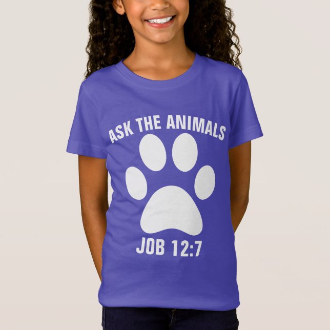 FRÅGA DJUREN Christian KIDS T-Shirts (Framsida)
