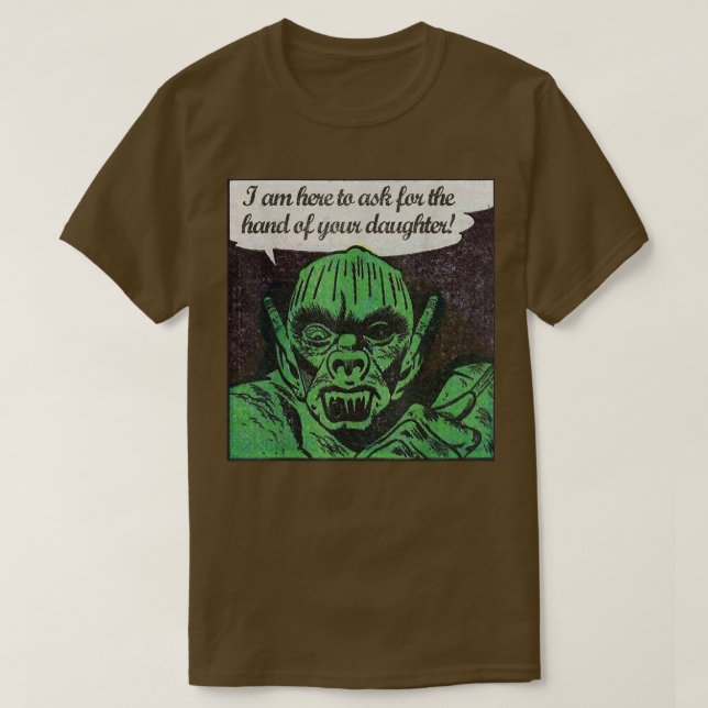 Fråga efter dotters hand monster svärson  t shirt (Design framsida)