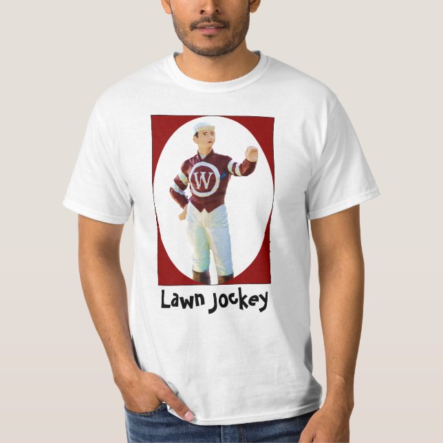 Fråga gräsmattajockeyen vad är på hans varar tee shirt (Framsida)