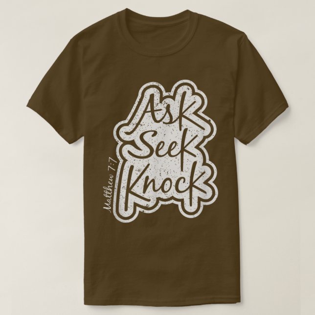 Fråga håll i bibelns versionsskript t shirt (Design framsida)