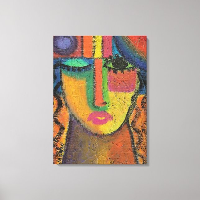 Fråga inte Abstrakten akrylmålning på OSB-skivor Canvastryck (Framsida)