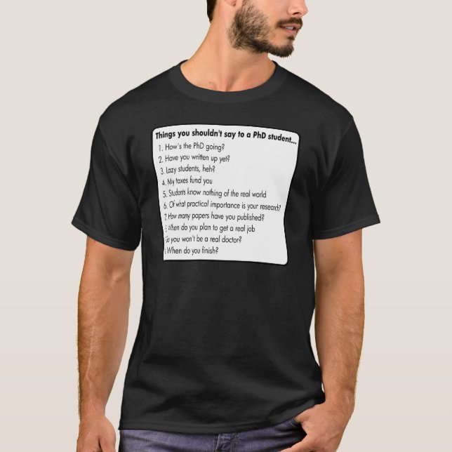 Fråga inte en PhD Tee (Framsida)