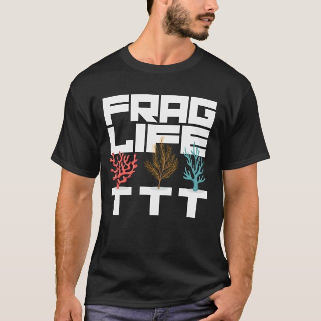 Fraga livkorallrev Saltvattenakvarium Akvarist T Shirt (Framsida)