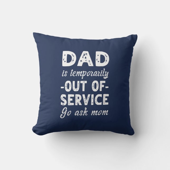 Fråga mamma lustig fars dag-gåva till pappa kudde (Framsida)