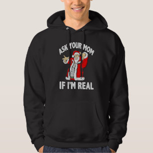 Fråga Mamma om jag är jultomten... Jul Xma. Hoodie
