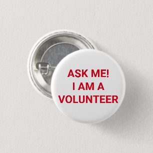 Fråga mig att jag är en knapp för Voluntered white