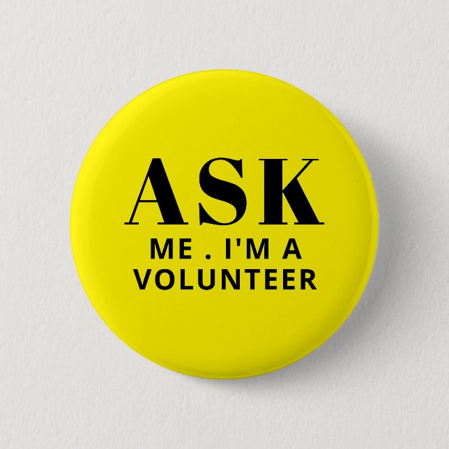 Fråga mig Gult Volunterknapp Knapp (Framsida)