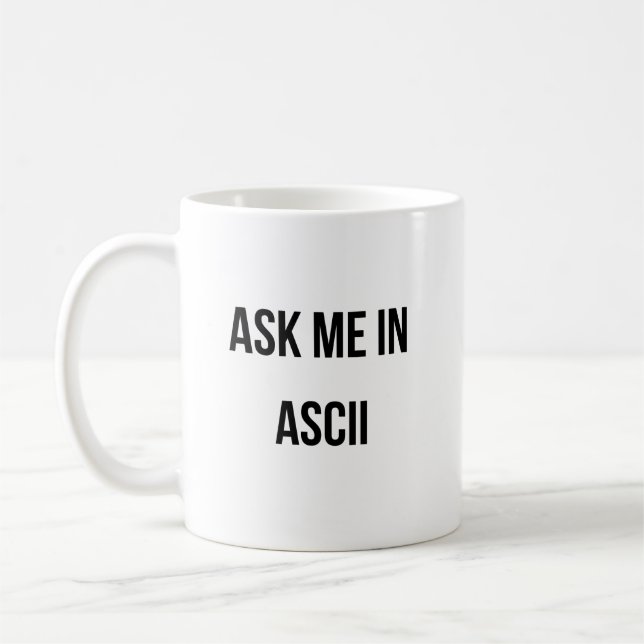 Fråga mig i ASCII Kaffemugg (Vänster)