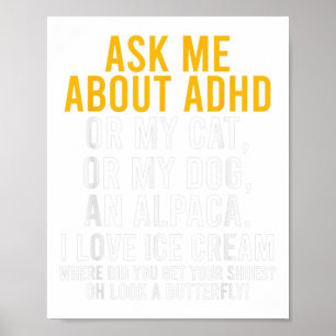 Fråga Mig Om Adhd Autism Psykisk Hälsa Medvetenhet Poster