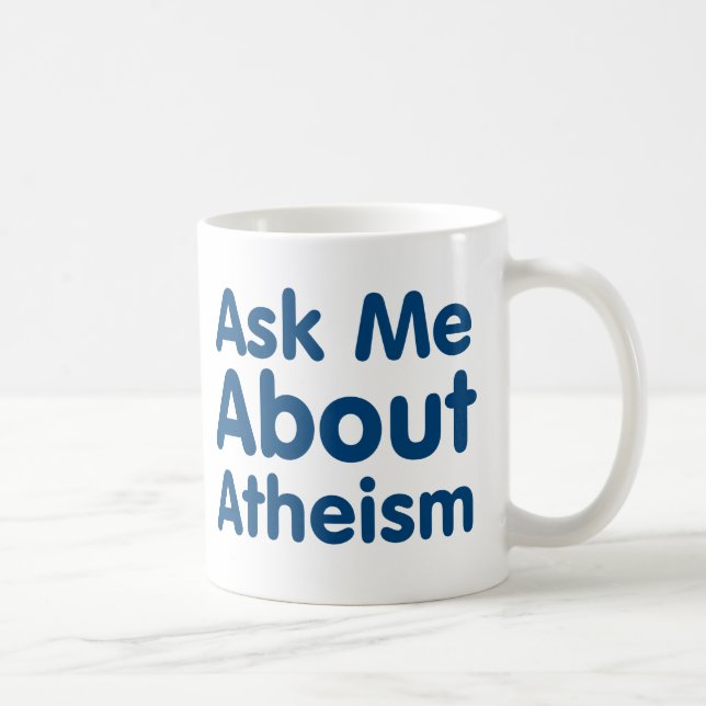 Fråga mig om ateism kaffemugg (Höger)