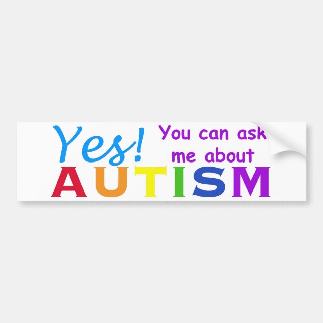 Fråga mig om Autism Bildekal (Framsidan)