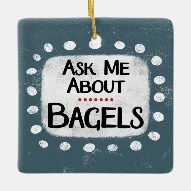 Fråga mig om Bagels-prydnadsföremål Julgransprydnad Keramik (Framsida)
