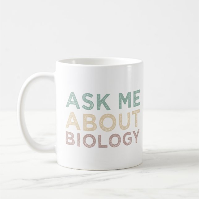Fråga mig om biologiklok biologilärare kaffemugg (Vänster)