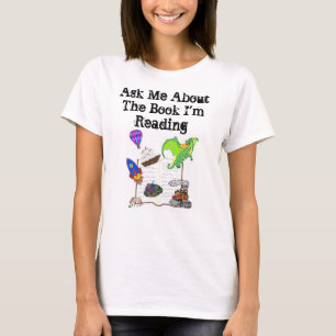 Fråga mig om boken mig förmiddagläsningtshirten tee shirt