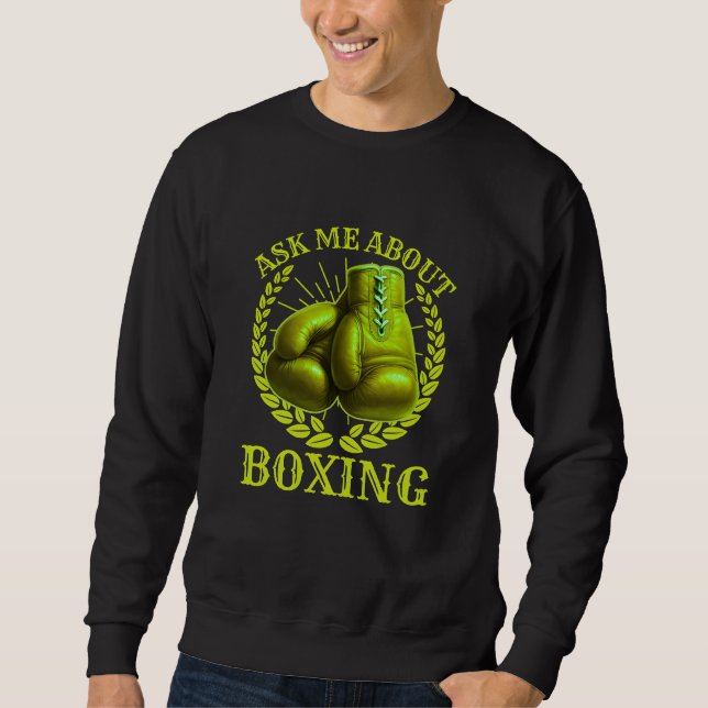 fråga mig om boxning lång ärmad tröja (Framsida)