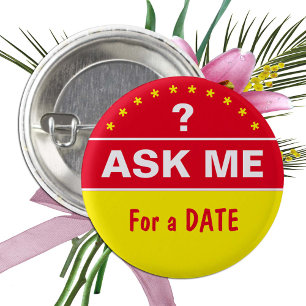 Fråga mig om DATE - personlig text Knapp