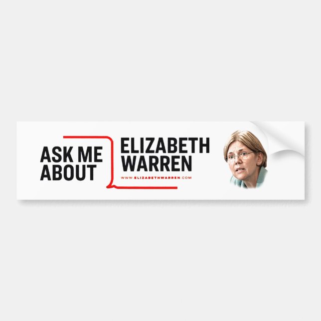 Fråga mig om Elizabeth Warren Bildekal (Framsidan)