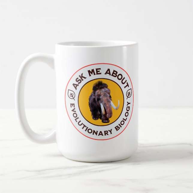 Fråga mig om evolutionär biologi Wooly Mammoth Kaffemugg (Vänster)