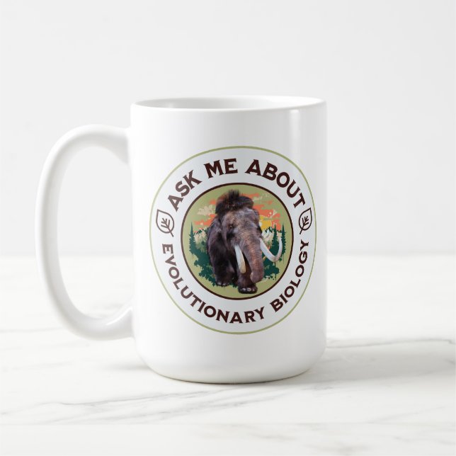 Fråga mig om evolutionär biologi Wooly Mammoth Kaffemugg (Vänster)