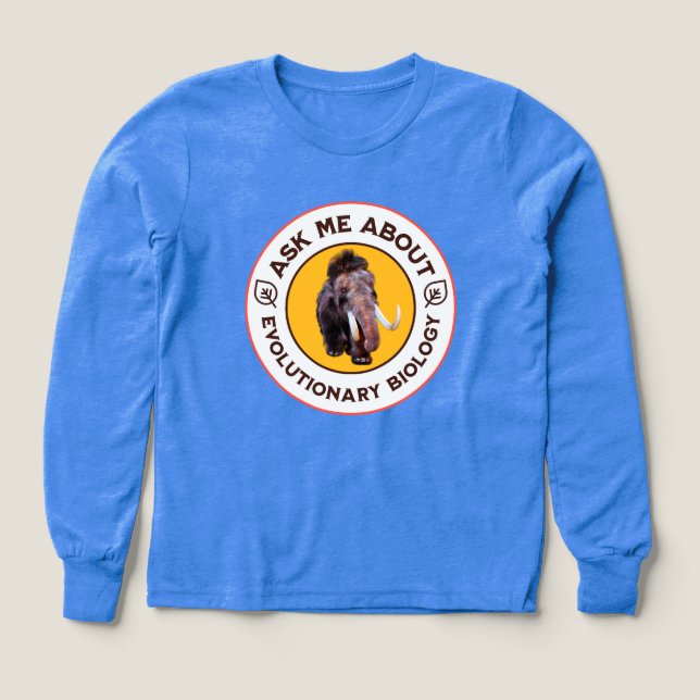 Fråga mig om evolutionär biologi Wooly Mammoth T Shirt (Design framsida)