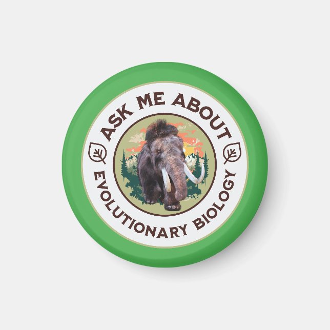 Fråga mig om evolutionsbiologi Ullig mammut Magnet (Framsidan)