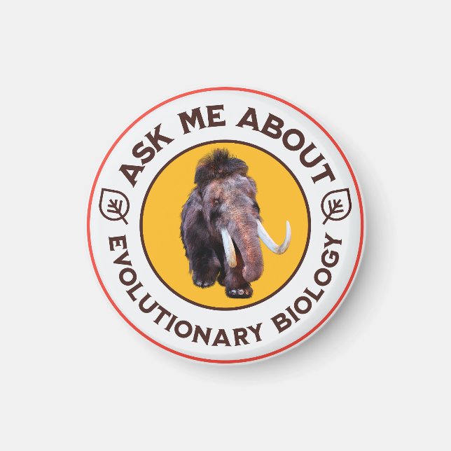 Fråga mig om evolutionsbiologi Ullig mammut Magnet (Framsidan)