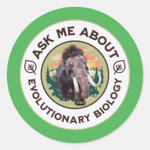 Fråga mig om evolutionsbiologi Ullig mammut Runt Klistermärke