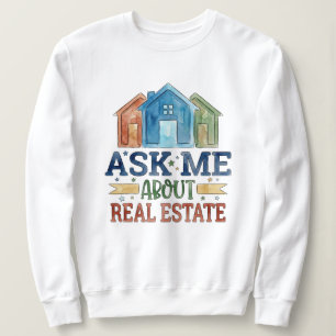 Fråga mig om fastigheter Akvarell Hus T Shirt
