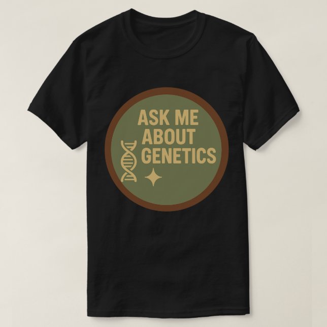 Fråga mig om genetik t shirt (Design framsida)