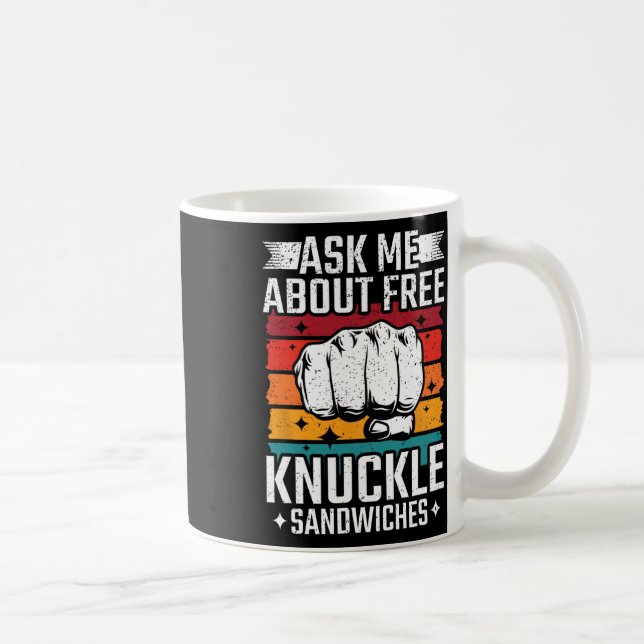 Fråga mig om gratis Knuckle Sandwiches Kaffemugg (Höger)