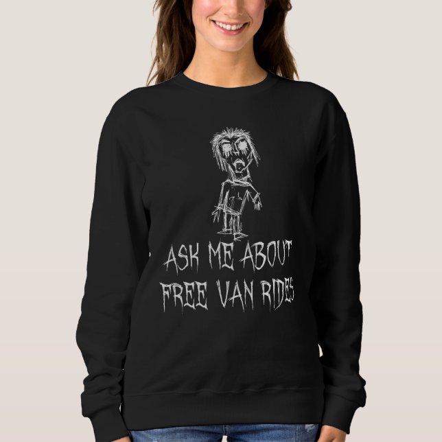 Fråga Mig Om Gratis Skåpbilstransporter Halloween  T Shirt (Framsida)