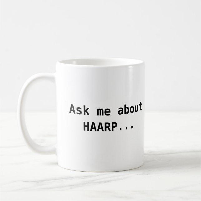Fråga mig om HAARP Kaffemugg (Vänster)