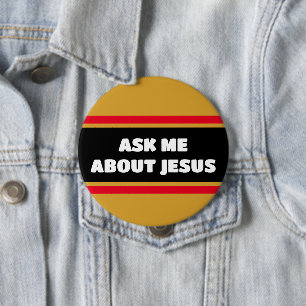 Fråga mig om Jesus evangelism-knapp Knapp