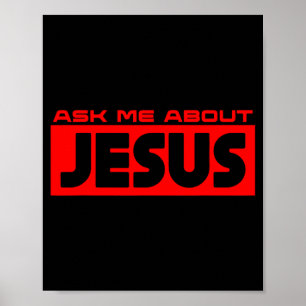 Fråga mig om Jesus Kristetrom Gospels Kristna Poster