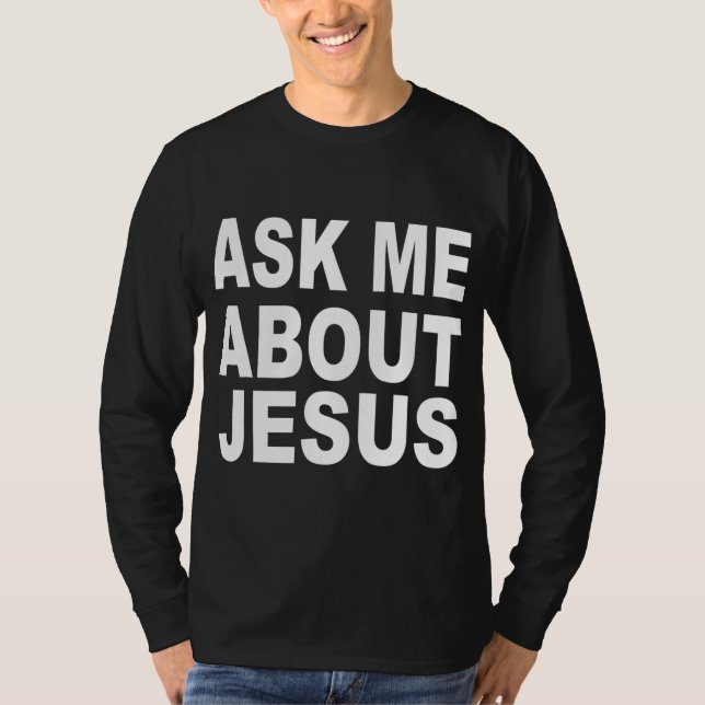 Fråga mig om Jesus - pastor Sermonator T Shirt (Framsida)