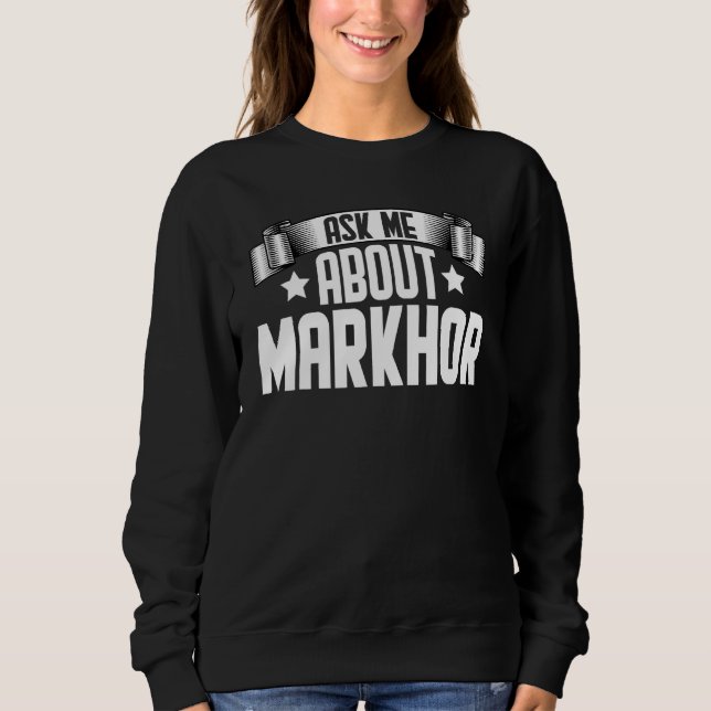 Fråga mig om Markhor Markhor Animal T Shirt (Framsida)