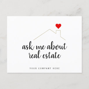 Fråga mig om marknadsföring av fastigheter Realty Vykort