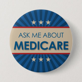 Fråga mig om Medicare - Americana vintage Knapp