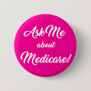 Fråga mig om Medicare - rosa Knapp